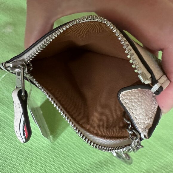 COACH STRAWBERRY PRINT LEATHER MINI SKINNY ID CASE:NWT STRAWBERRY/CHALK CT906 - Picture 14 of 15